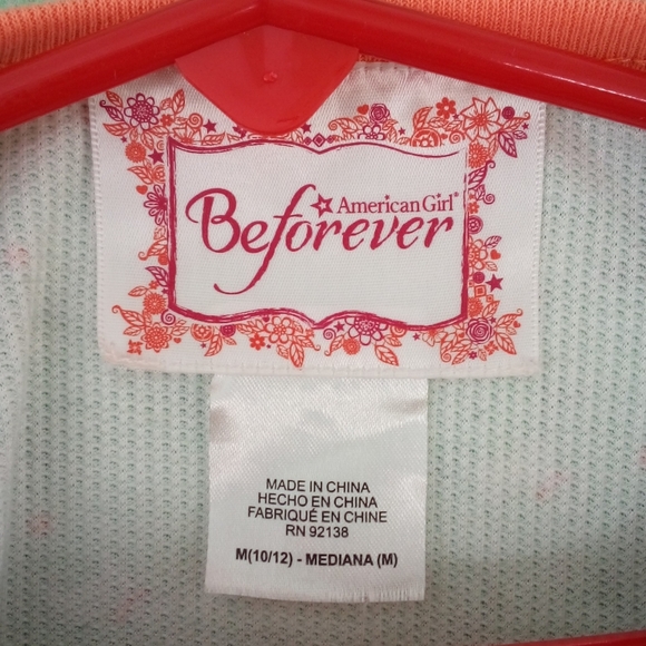 American Girl Beforever Kit's Scottie Dog Green Orange Pajamas Set Girl's M - Picture 7 of 13